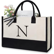 Trendsi 0 N / 40x15x30 Women's Letter Canvas Tote Bag
