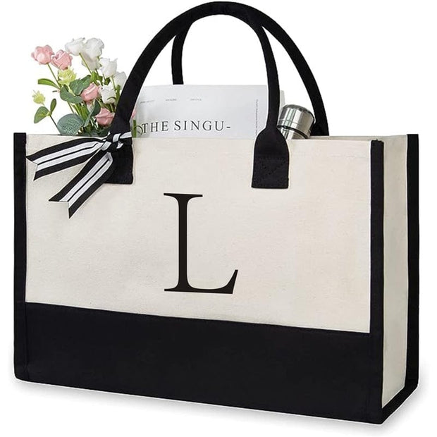 Trendsi 0 L / 40x15x30 Women's Letter Canvas Tote Bag