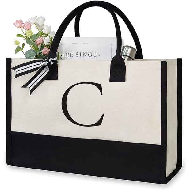 Trendsi 0 C / 40x15x30 Women's Letter Canvas Tote Bag