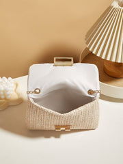 Trendsi 0 Women's Straw Lock Closed Simple Square Bag