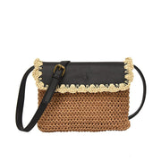 Trendsi 0 Brown With Black Women's Straw Mori Style Western Style All-matching Beach Crossbody Bag