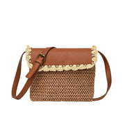 Trendsi 0 Brown Women's Straw Mori Style Western Style All-matching Beach Crossbody Bag