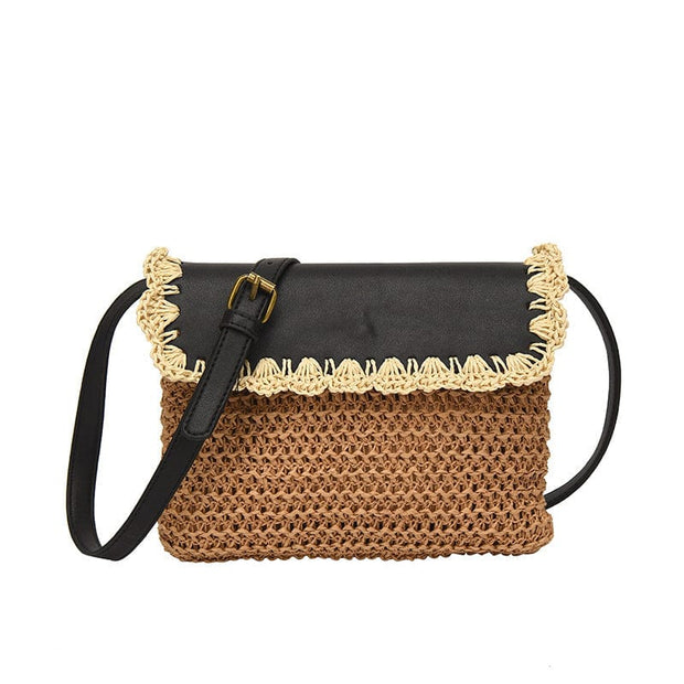 Trendsi 0 Women's Straw Mori Style Western Style All-matching Beach Crossbody Bag