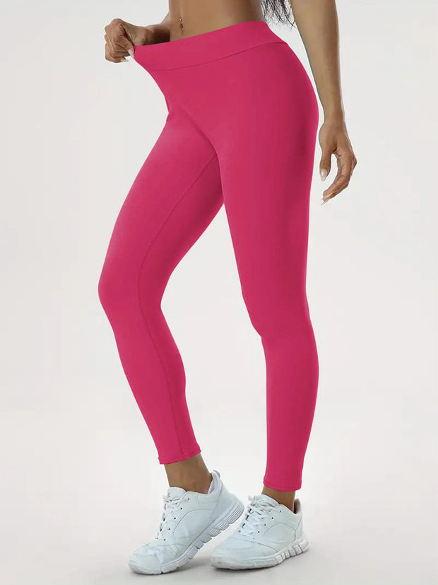 Trendsi 0 Rose Red / S Women's Yoga Pants High Waist Lift High Elastic Tight Fitness Trousers