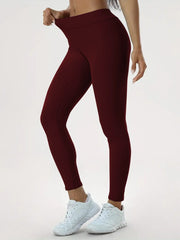 Trendsi 0 Wine Red / S Women's Yoga Pants High Waist Lift High Elastic Tight Fitness Trousers